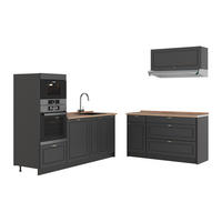 KÖK Fame-Line, Herrgård i antracitguld/antracit, 340 cm, AP Oak - Antracit, Träbaserade material (340/153.6/60cm) - Vicco