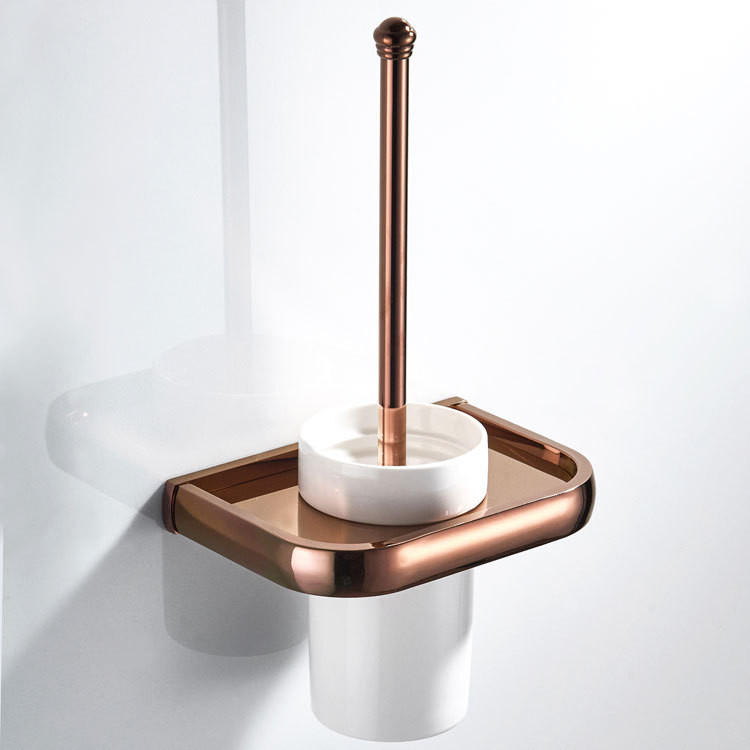 TOILETTENBÜRSTENHALTER – Roségold (17 x 10,5 x 36,5 cm) - Roségold, Metall (19.5/36/13cm)