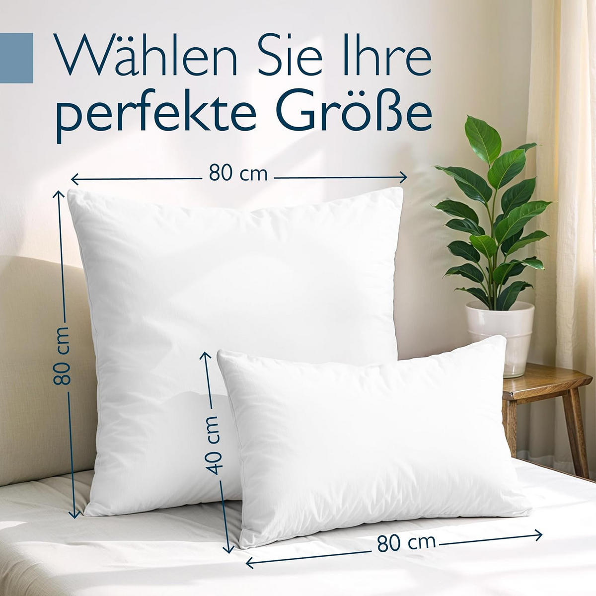 KOPFKISSEN BeauNuit FK 40x80cm Weiß - Weiß, Textil (80/40cm) - Beautissu 