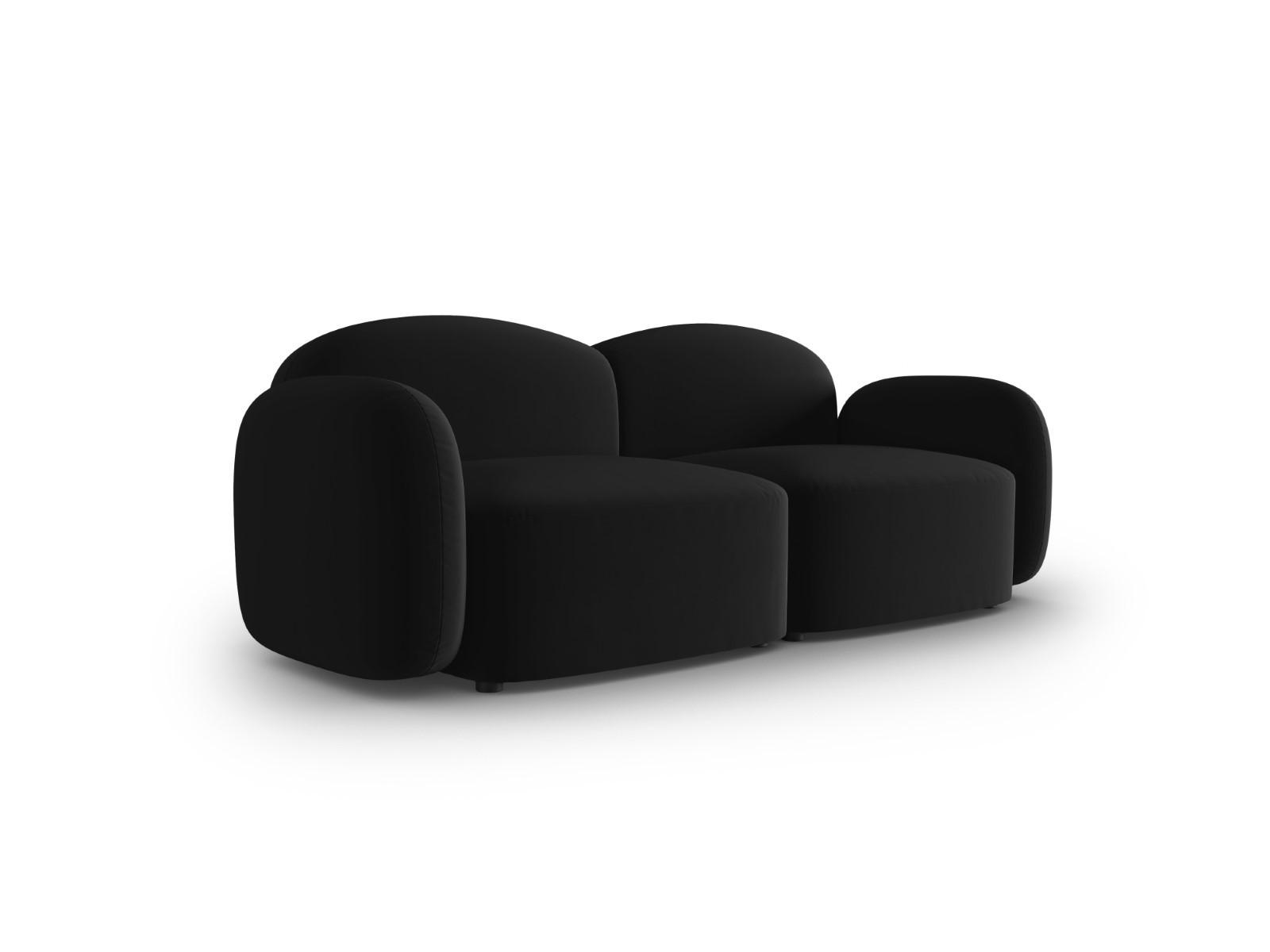 SOFA Blair aus Samt schwarz 2 Sitzplätze - Schwarz, Textil (87/80/194cm) - Micadoni
