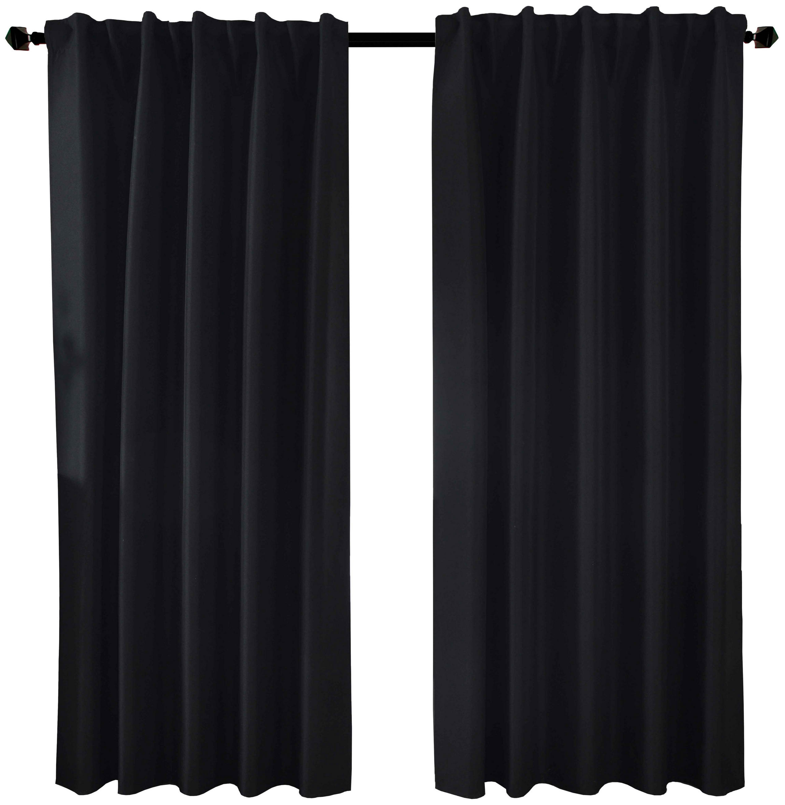 Gardinenbox Vorhang Schwarz 140x175 cm