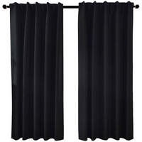 VORHANG 2ER SET BOSTON DARK HxB 175x140 cm Schwarz - Schwarz, Textil (140/175cm) - Gardinenbox