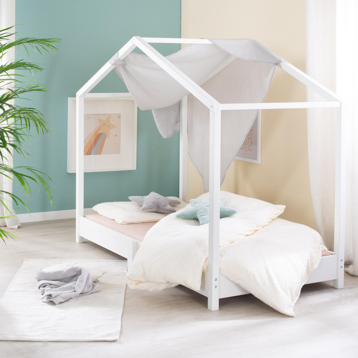 BABYBETTWÄSCHE 100x135 cm Seashells oyster - Weiß, Textil (100/135cm) - Roba
