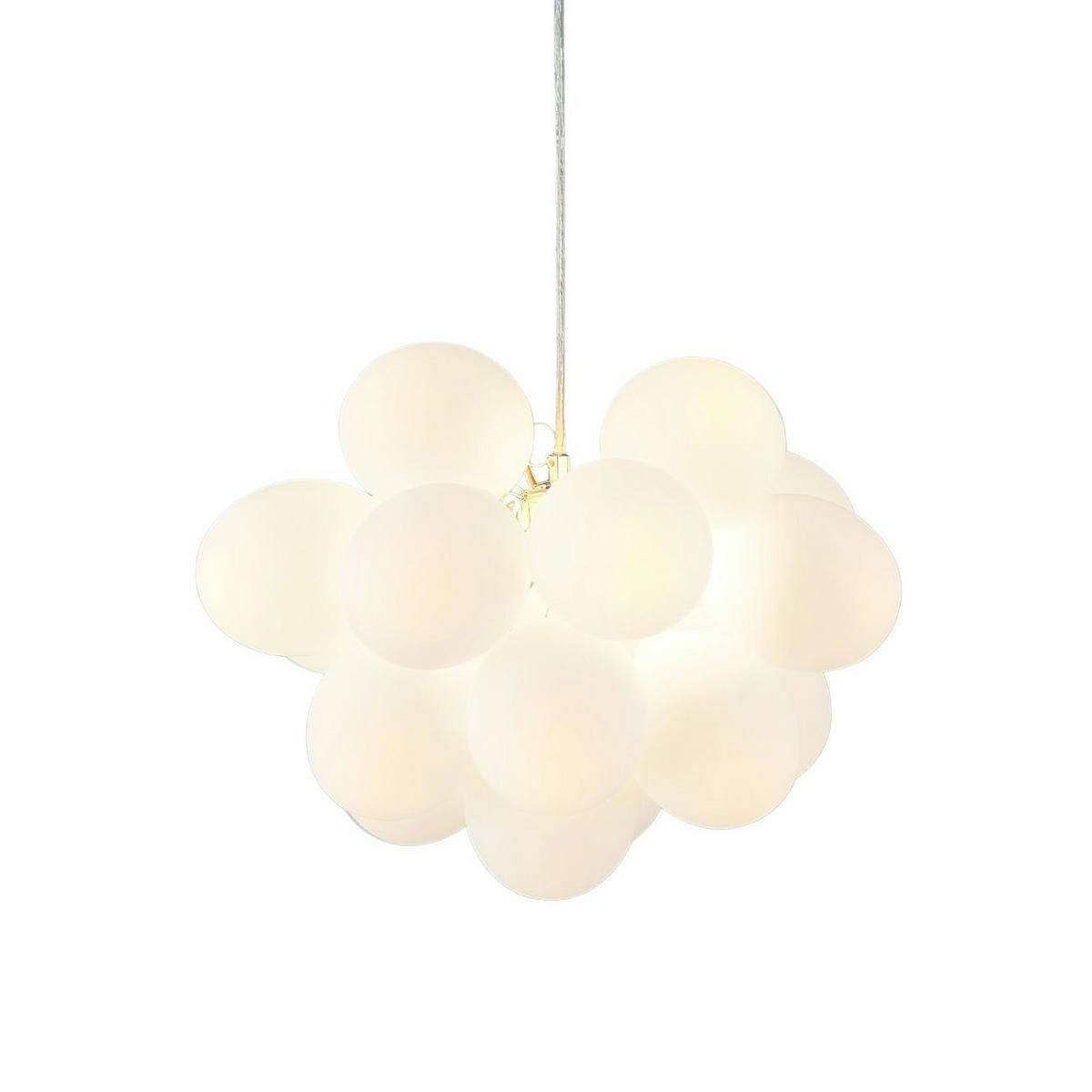 HÄNGELEUCHTE Bartali, Weiß/Silber, 40cm - Silberfarben, Glas (40/40/30cm) - KOSILUM