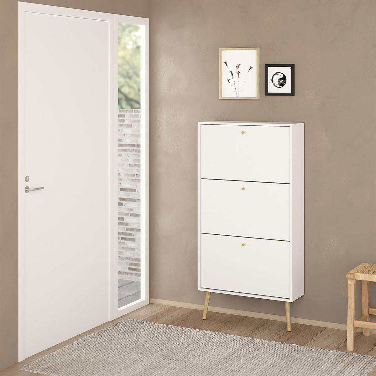 SCHUHSCHRANK, Bodo, Weiß, Holzwerkstoff, 71 x 24 x 140 cm - Weiß, Holzwerkstoff (71/140/24cm) - ebuy24
