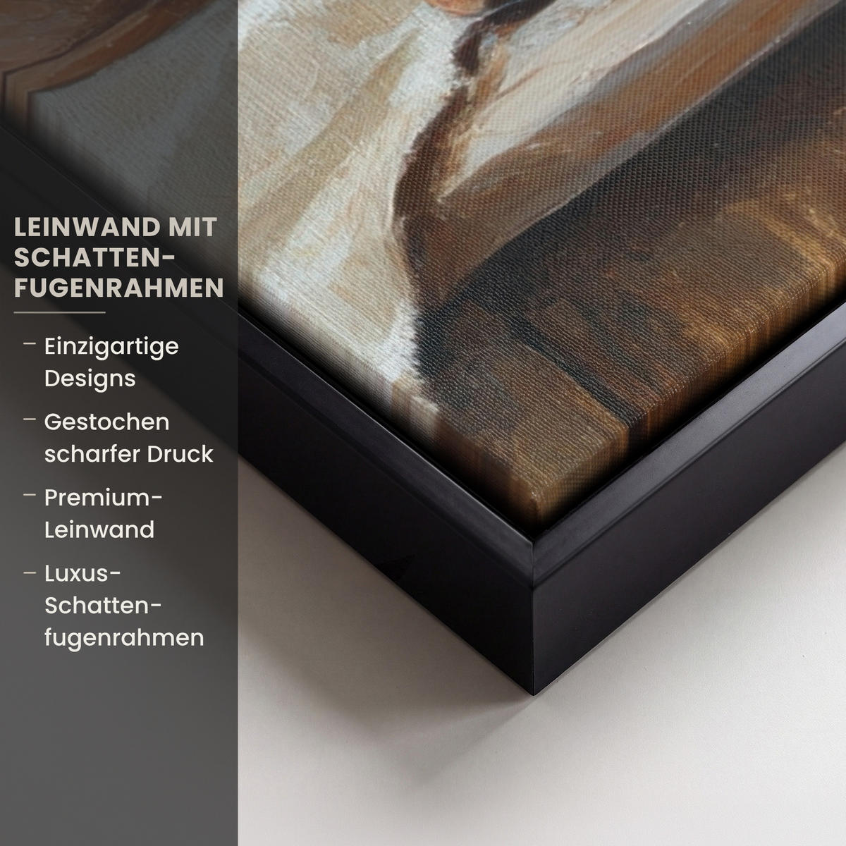 LEINWAND Bilder mit Rahmen - Töpfe - Kräuter - Holz - 40x60 - Terracotta, Textil (40/60cm) - MuchoWow