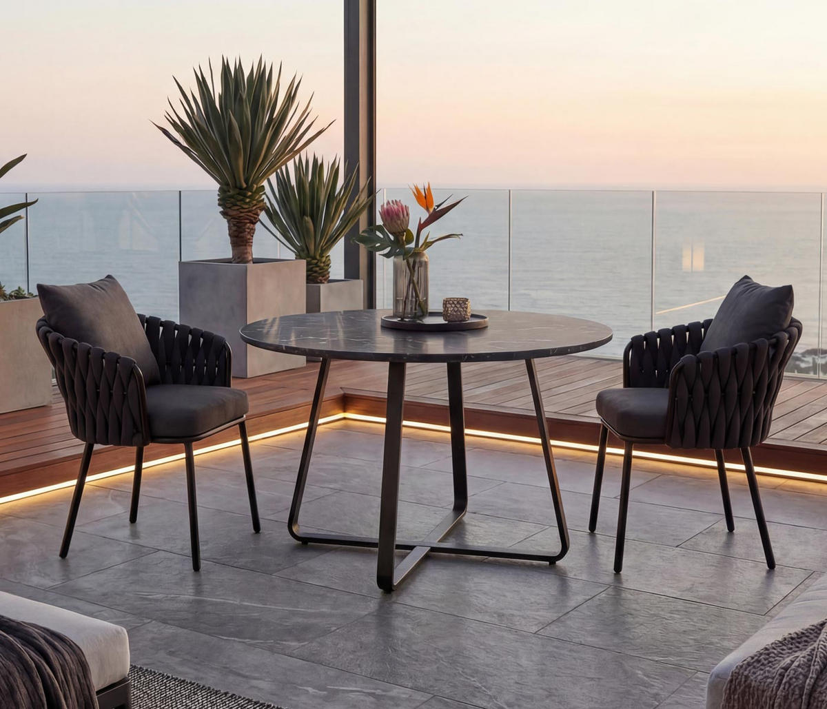 ZÁHRADNÁ STOLIČKA Antracitová - antracitová, kov (56/71/57cm) - MCW