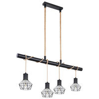 LED HÄNGELEUCHTE Priska Schwarz Gitteroptik - Schwarz, Metall (100/15/120cm)