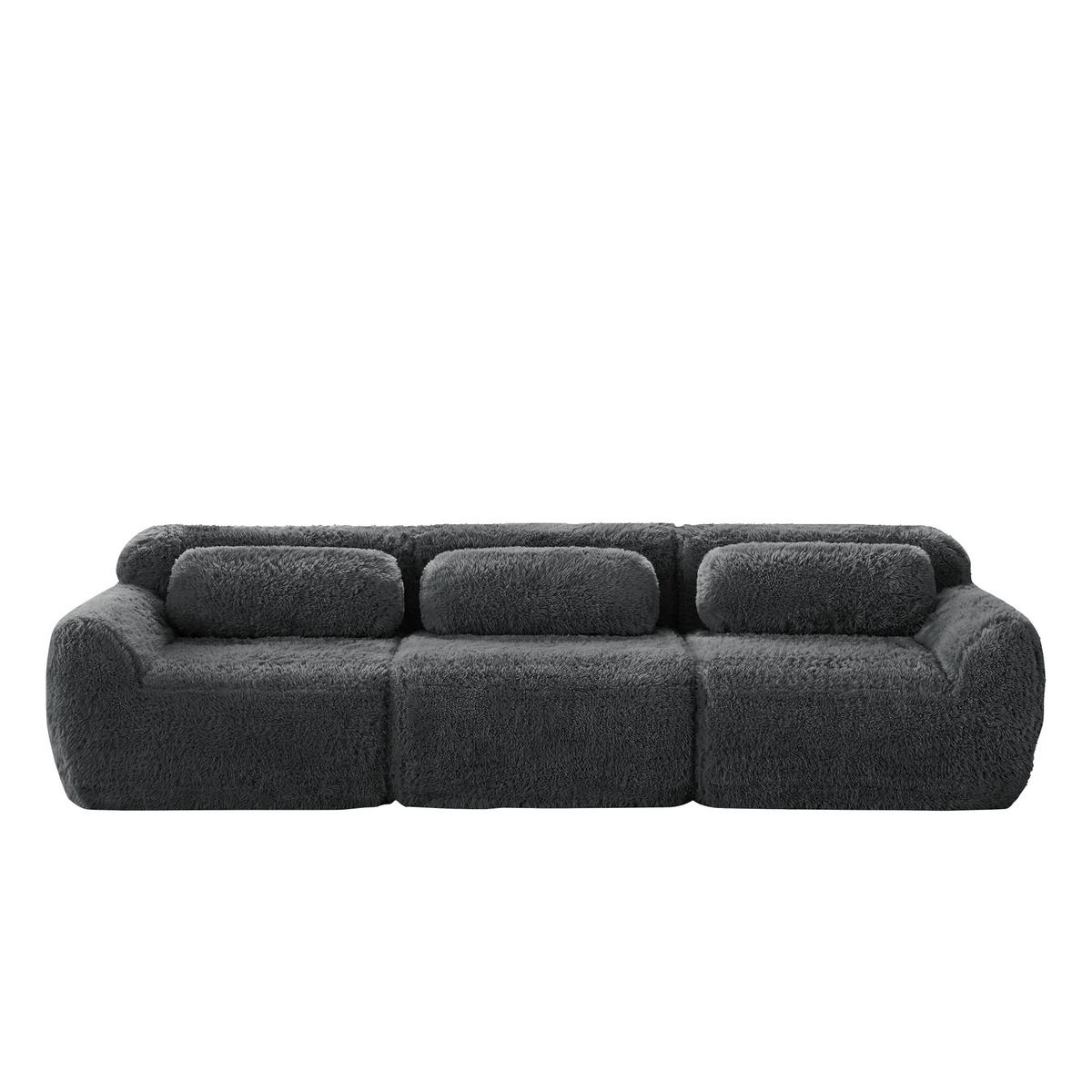 3-SITZER-SOFA DE-34149 mit Tiefsitz Grau - Grau, Textil (104/291cm) - ComfortXL