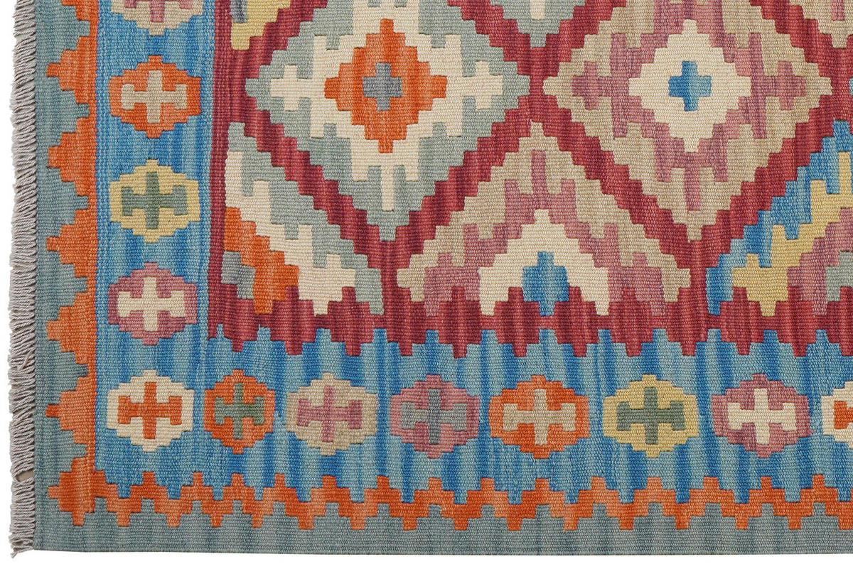 HANDWEBTEPPICH Kelim Gashgai Rot 184/130 cm Schurwolle - Rot, Textil (130/184cm) - Looma