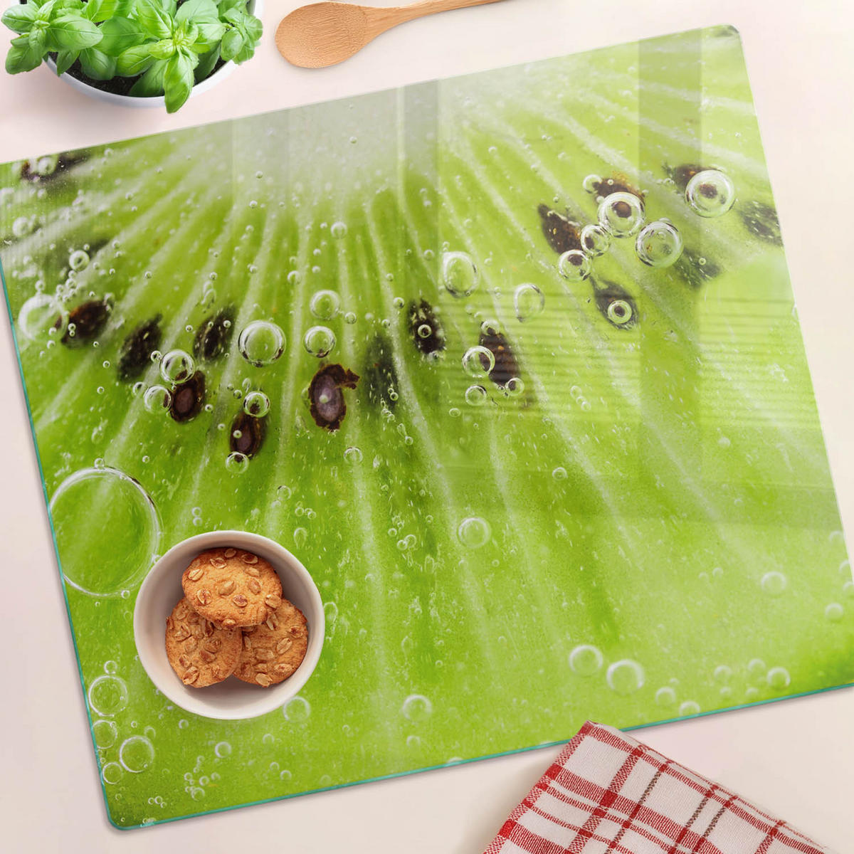 GLASPLATTE 60x52 cm Kiwi - Grün, Glas (60/0.4/52cm) - TULUP