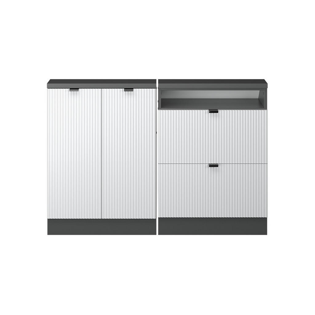 Vicco Dachschrägenschrank-Set | Weiß, Anthrazit | 120/83.8/46 cm | Weiß, Anthrazit