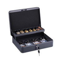 GELDKASSETTE Euro-Münzzählbrett - Grau, Kunststoff/Metall (30.5/8.5/24.5cm) - Relaxdays