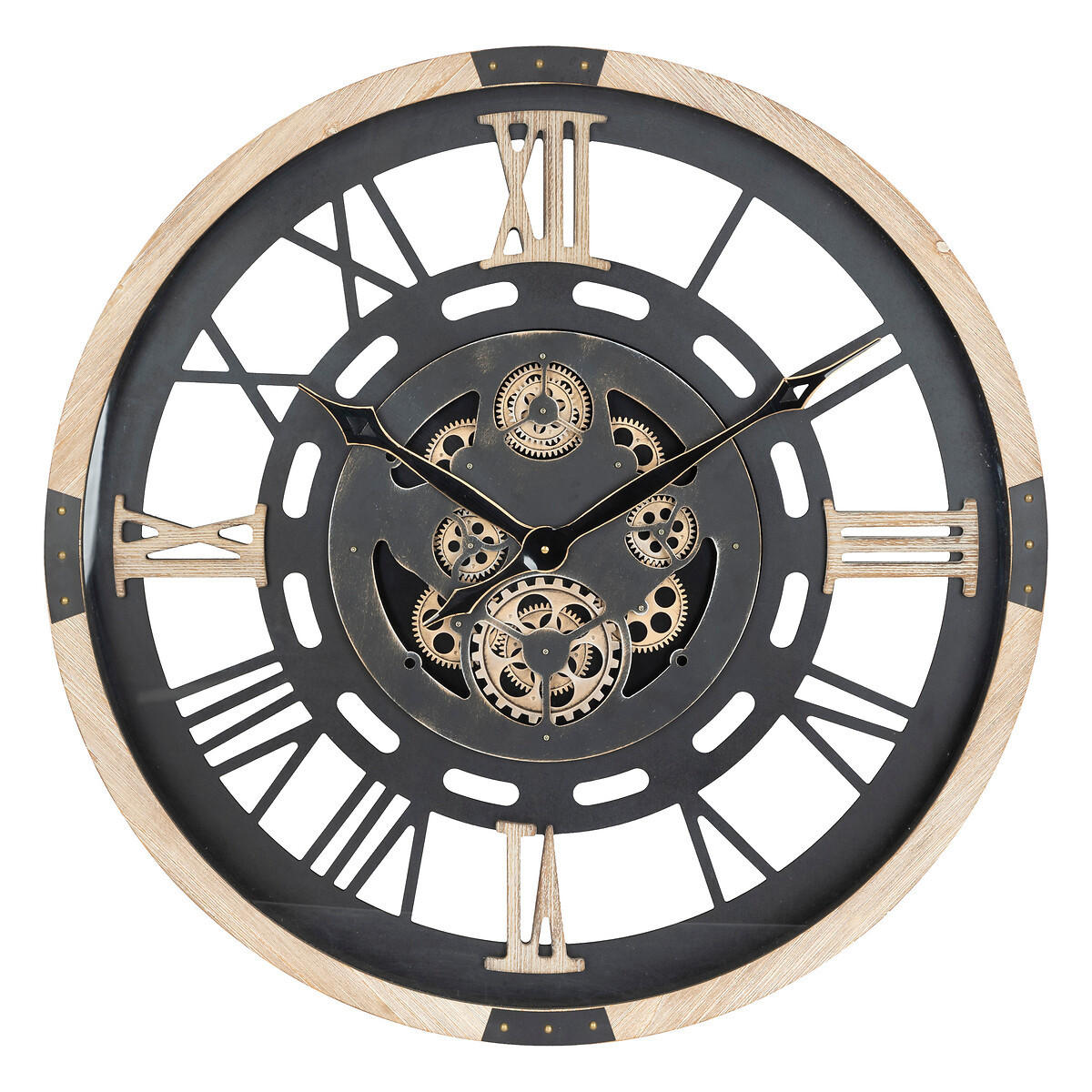 WANDUHR mit sichtbarem Mechanismus Kent 80/80/8 cm - Schwarz, Holzwerkstoff (80/8/80cm) - Atmosphera Createur d´interieur