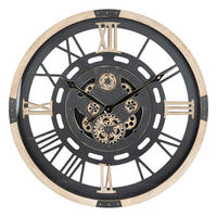 WANDUHR mit sichtbarem Mechanismus Kent 80/80/8 cm - Schwarz, Holzwerkstoff (80/8/80cm) - Atmosphera Createur d´interieur
