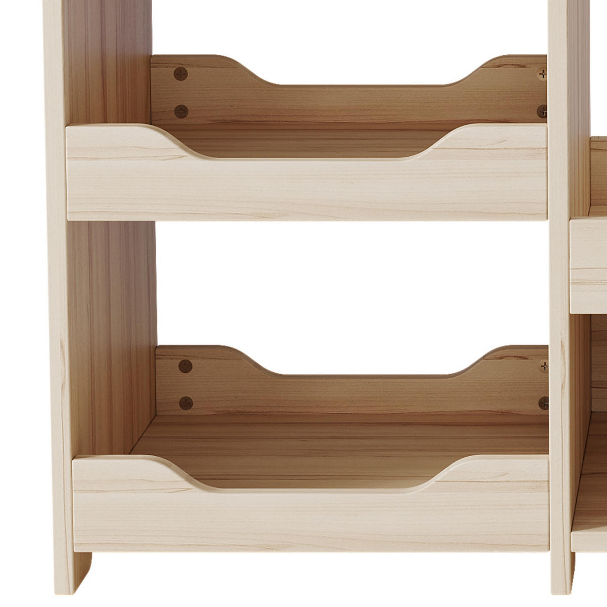 KINDER-GARDEROBE 110x39x110cm Naturholz mit Kleiderstange & 4 Regalen - Naturfarben, Holz (39/110/110cm) - FLIEKS