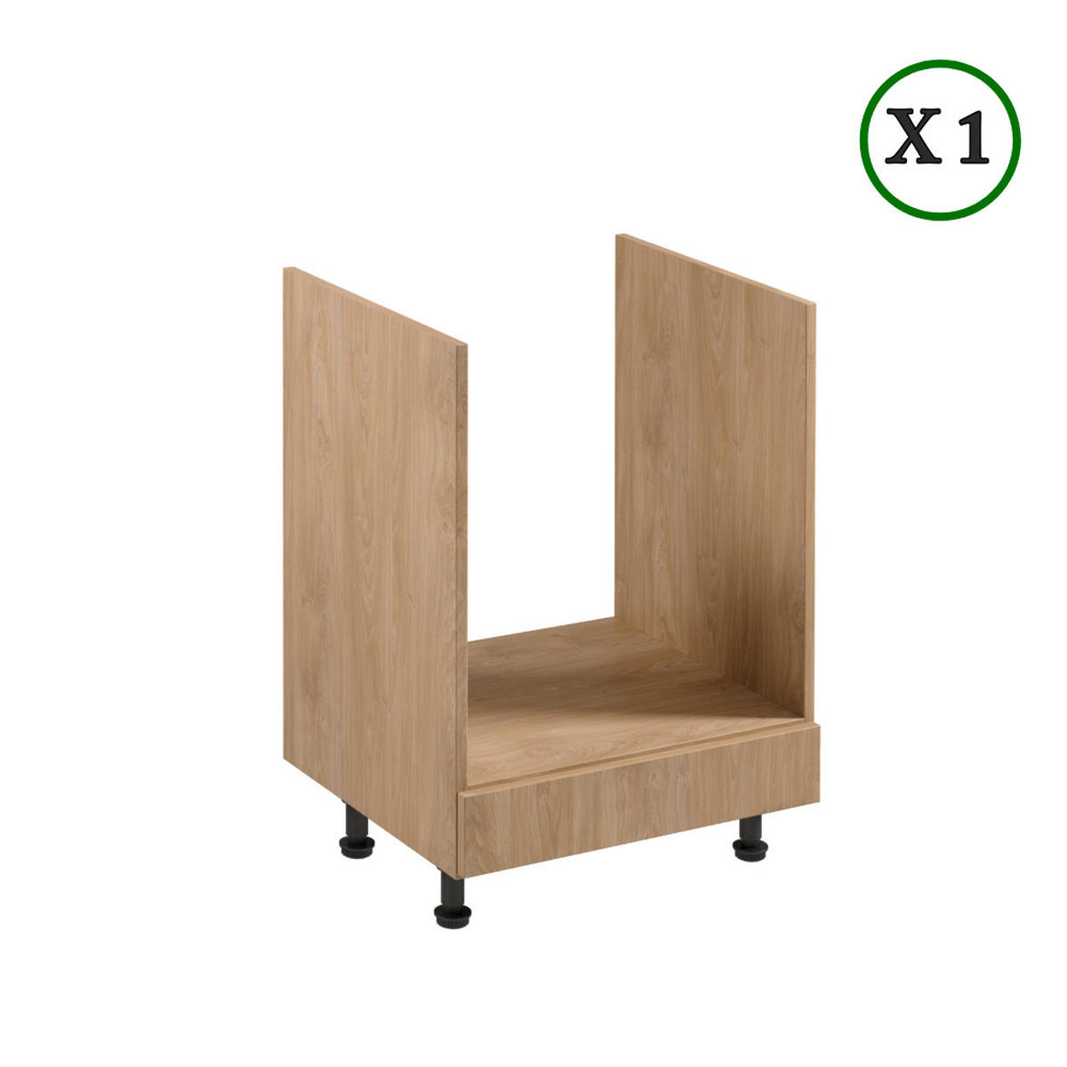 KÜCHENZEILE 300 cm - Sorento K45-M300 - in Beige / Sonoma Eiche - Beige/Schwarz, Holz/Holzwerkstoff (300/247/58cm)