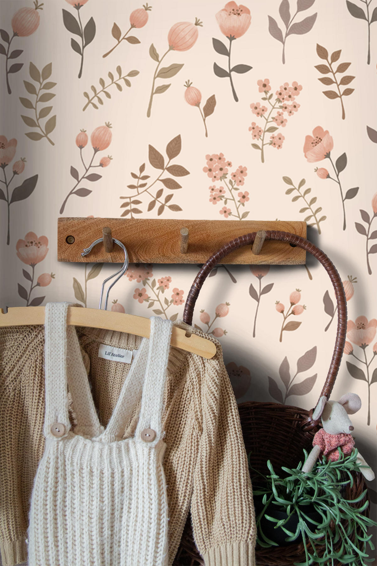 TAPETE Blumen 53 cm x 10.05 m - Pink, Papier (53/0.1cm) - ESTAhome