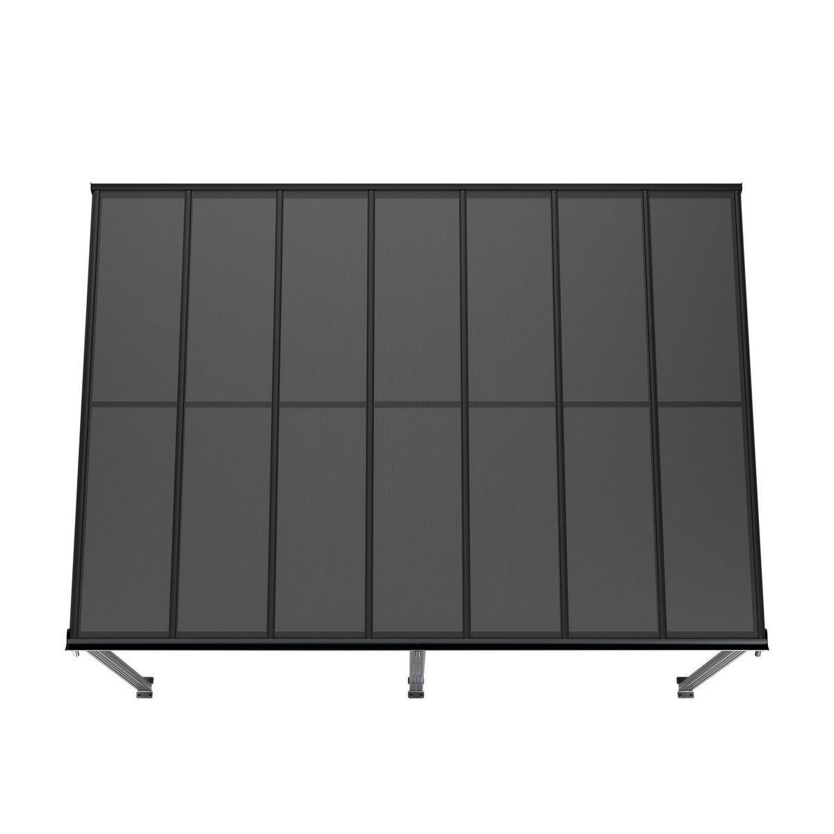 TERRASSENDACH Borneo Aluminium 4x3m dunkelgrau - Dunkelgrau, Metall (435/278/303cm) - Juskys