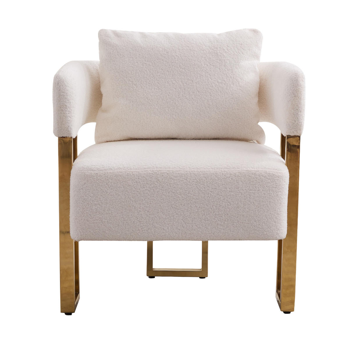 SESSEL Minimalistisch-luxuriös mit Kissen, DE-42889, Weiß - Weiß, Metall (68/70/68cm) - ComfortXL