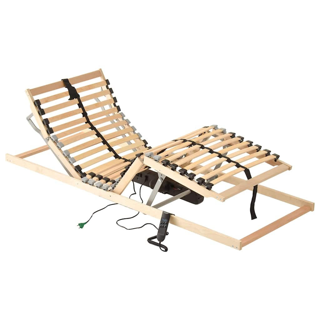 LATTENROST Elektrisch Mit 28 Latten 7 Zonen 70/200 Cm - Braun, Holz (70/200cm) - vidaXL