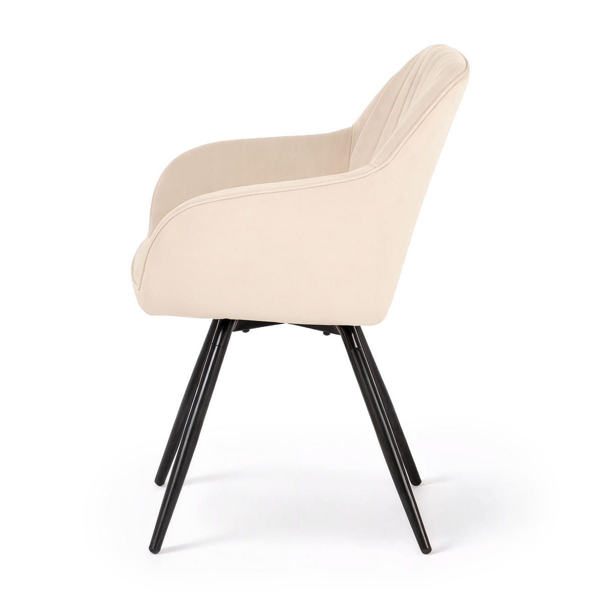 DREHSTUHL 2er-SET Beige, Schwarz 55/83/58 - Beige/Schwarz, Textil (55/83/58cm) - RAUMHIRSCH FURNITURE