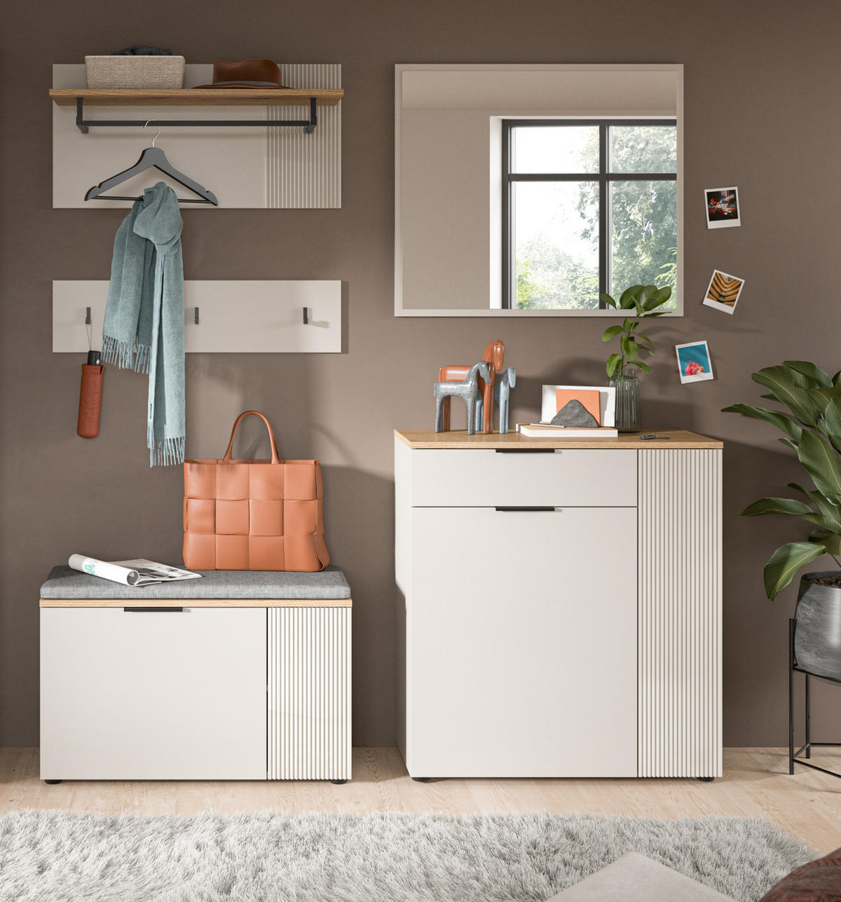 GARDEROBENSPIEGEL Kaschmir Sand, Flur Spiegel 80 x 70 cm Skid - Kaschmir, Glas/Holzwerkstoff (80/70/2cm) - Inn.Furn