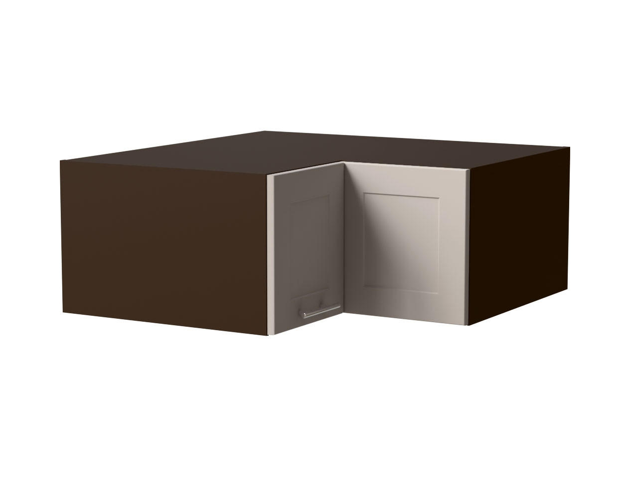 ECKAUFSATZSCHRANK Oslo W14/90/36 Lava / Kaschmir Matt 90 / 90 / 36cm - Kaschmir/Dunkelgrau, Holz/Holzwerkstoff (90/36/90cm) - Feldmann-Wohnen