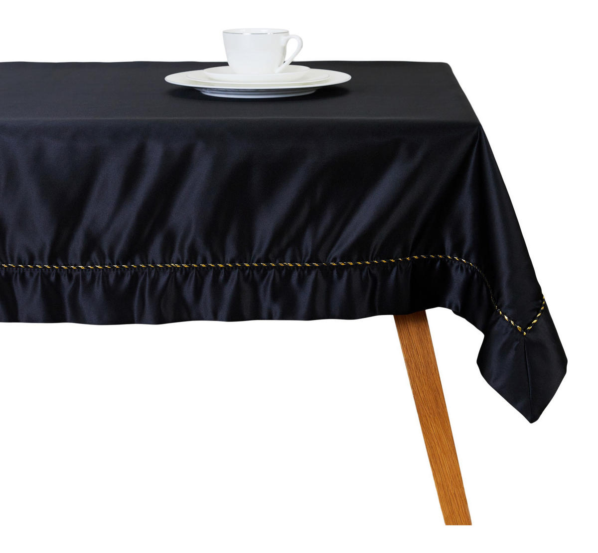 TISCHDECKE Kris - Schwarz, Textil (180/130/1cm) - home&you