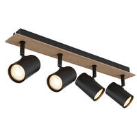 LED DECKENLEUCHTE Linca Holz Schwarz - Schwarz, Metall (50/6/15.1cm) - Globo Lighting