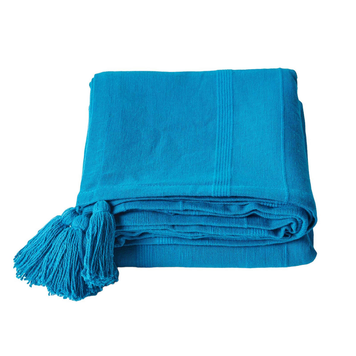 WOHNDECKE Rajput 150/200 cm, 100% Baumwolle - Petrol, Textil (150/200cm) - Homescapes