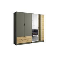 KLEIDERSCHRANK RON 220 cm breit in Graphit / Artisan Eiche - Graphitfarben/Eiche Artisan, Holzwerkstoff (221/203/56cm) - Deine Möbel 24