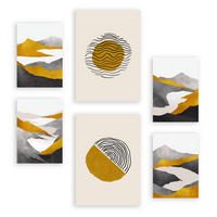 POSTER Set Mit 6 Zykloidale Natur In Kulissen Abstracts Ästhetische Dekorative Gemälde Für Ihr Wohnzimmer, Schlafzimmer, Zuhause A3 & A4 Rahmenlos - Klar, Papier (29/3cm) - Nacnic