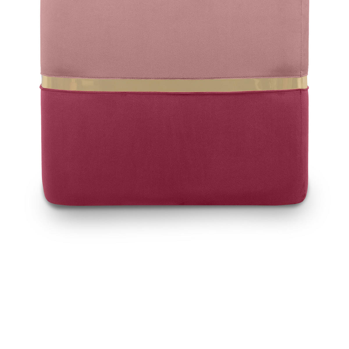 POUF Kate Samt in Himbeerrosa und goldfarbenes Metall - Pink, Holzwerkstoff/Textil (50/45/50cm) - Sicaan