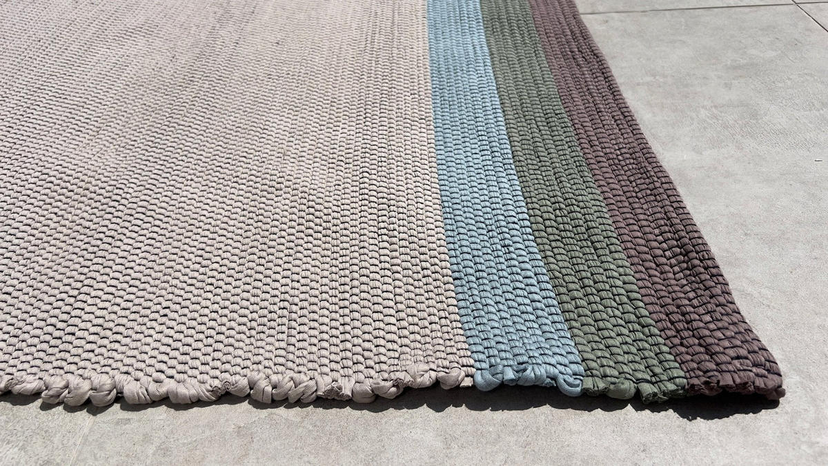 TEPPICH aus recycelter Baumwolle handgewebt beige - Beige, Naturmaterialien (140/200cm) - AFK Living