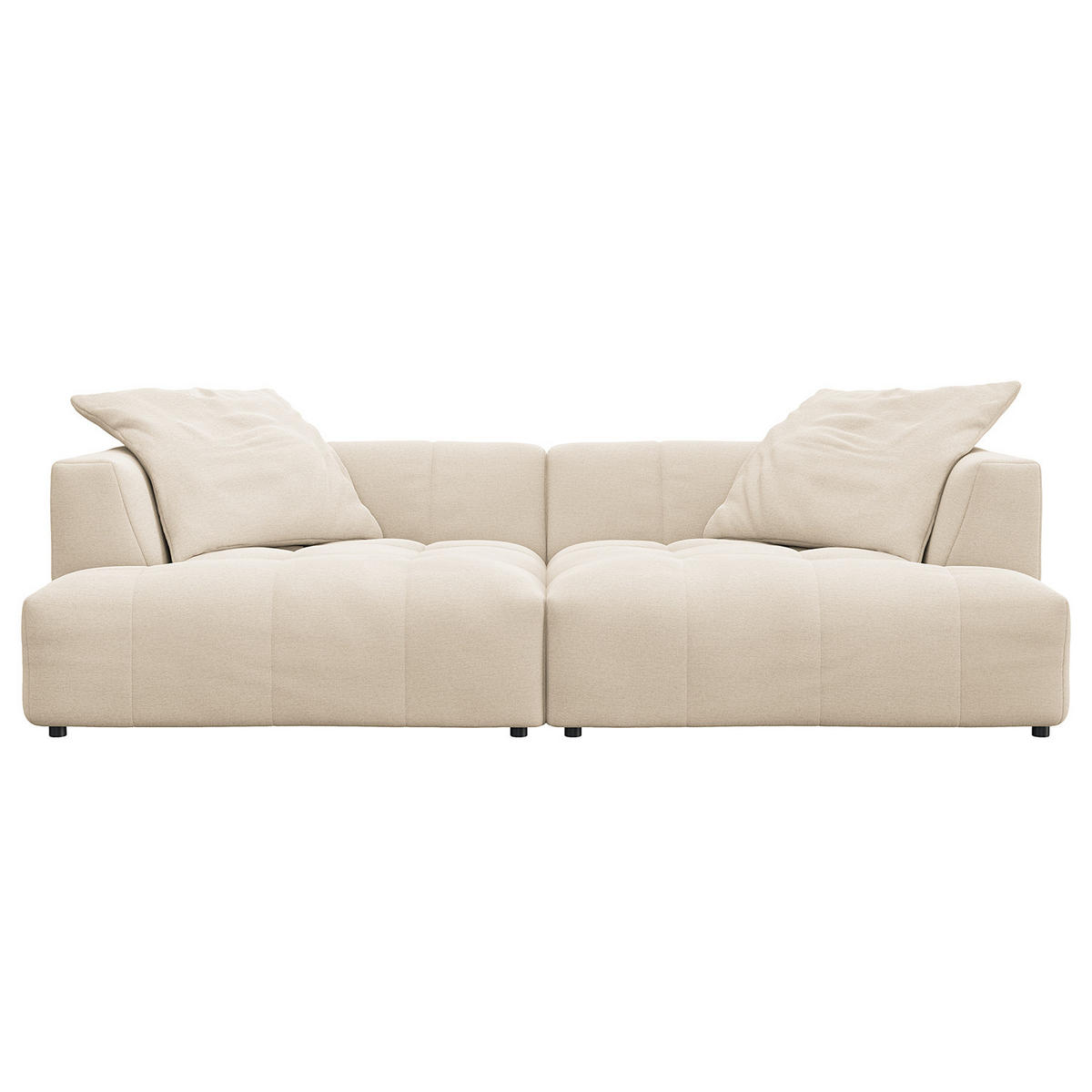 BIGSOFA - Beige/Schwarz, Holz/Kunststoff (270/72/93cm) - home24