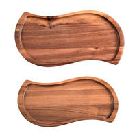 TABLETT, braun, Holz, S-förmig (Groß: 34 × 18,5 cm + Klein: 30 × 14 cm) - Braun, Holz (18.5/2/34cm) - Authentics