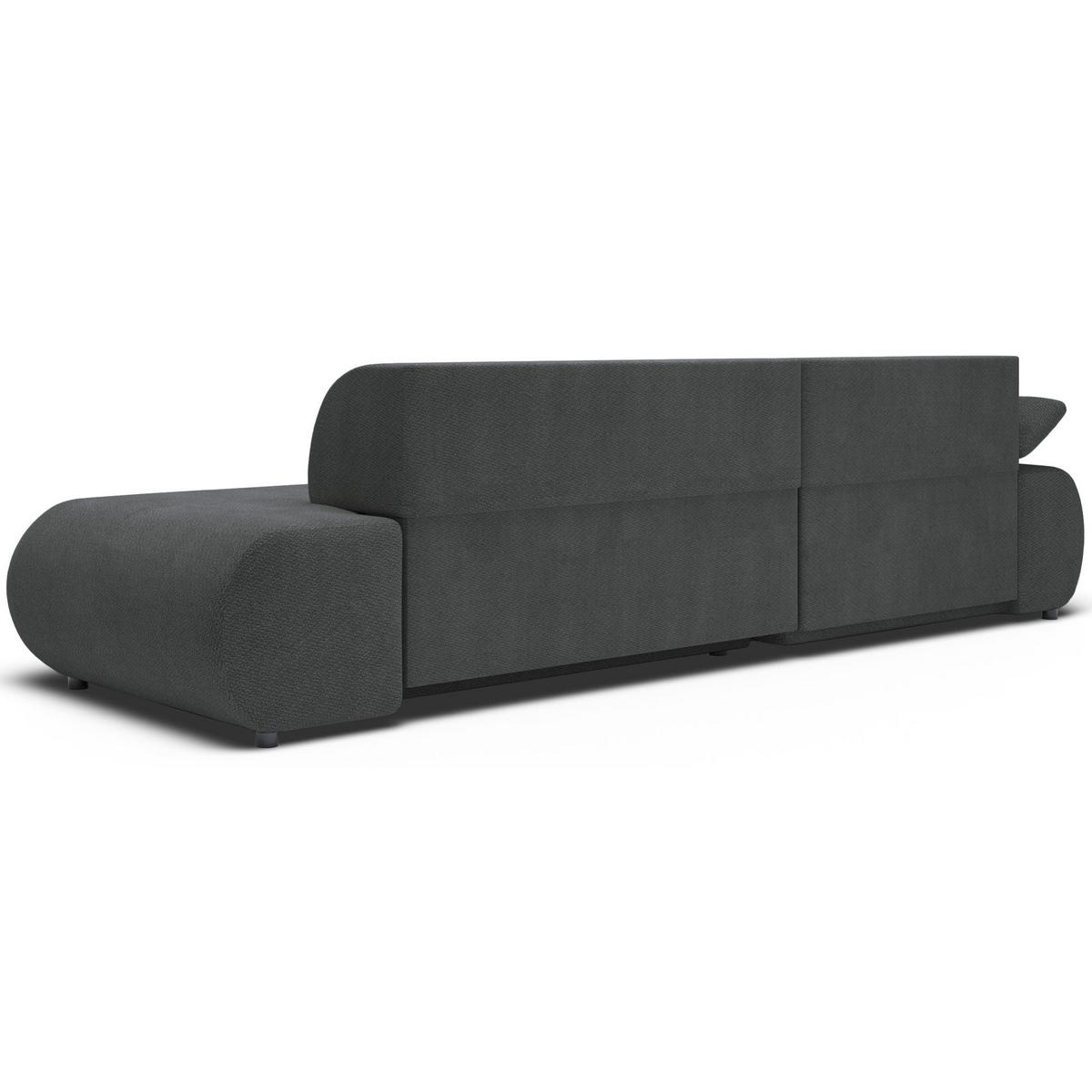ECKSOFA Armone Graphit Chenille - Schwarz, Kunststoff/Textil (286/173.5cm) - Selsey