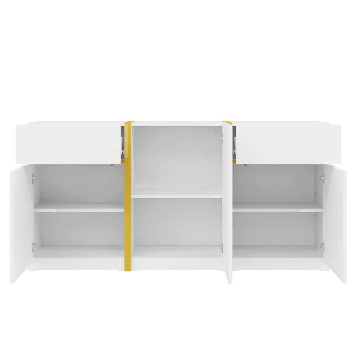 SIDEBOARD 160/40/78 cm Weiß aus MDF und Holzwerkstoff mit 3 Türen - Weiß, Holzwerkstoff (160/78/40cm) - OKWISH