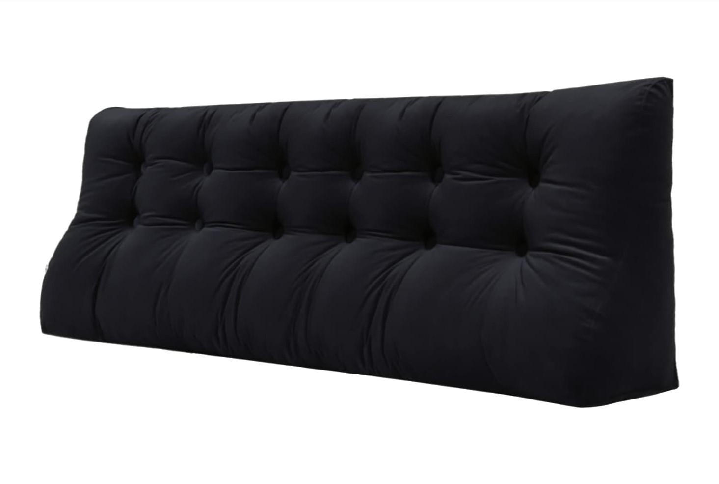 RÜCKENKISSEN Körperkontur Samtlook Schwarz 180 cm - Schwarz, Textil (55/180cm) - Vercart