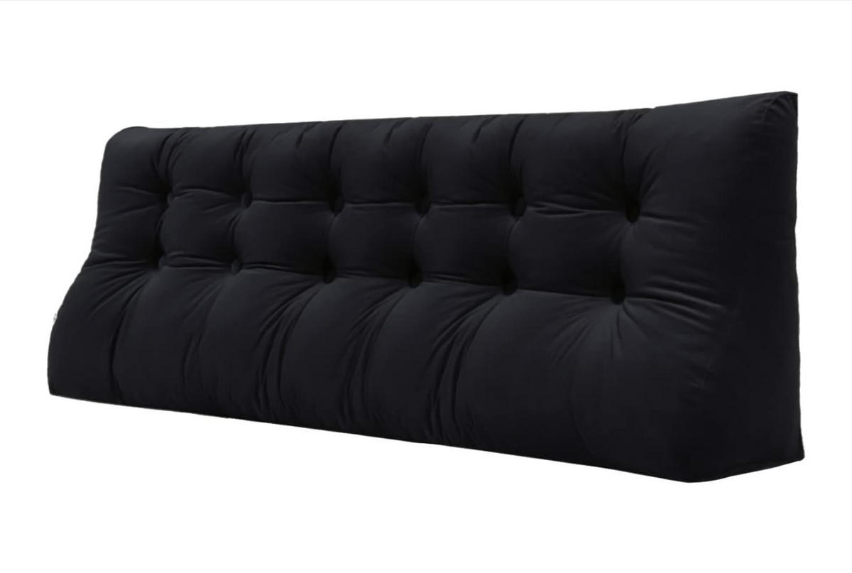 RÜCKENKISSEN Körperkontur Samtlook Schwarz 180 cm - Schwarz, Textil (55/180cm) - Vercart