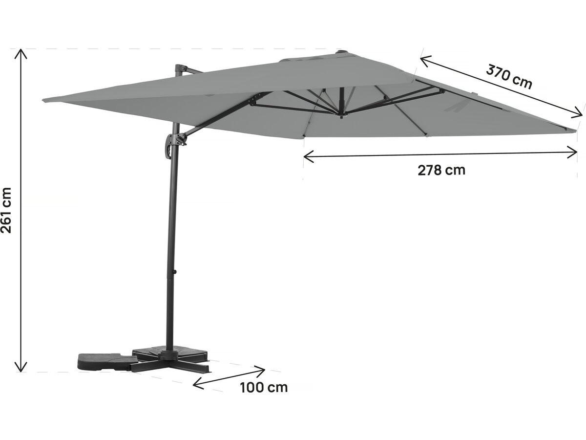 SONNENSCHIRM sky 4 Grau - Grau, Metall (278/370cm) - Habitat Garten