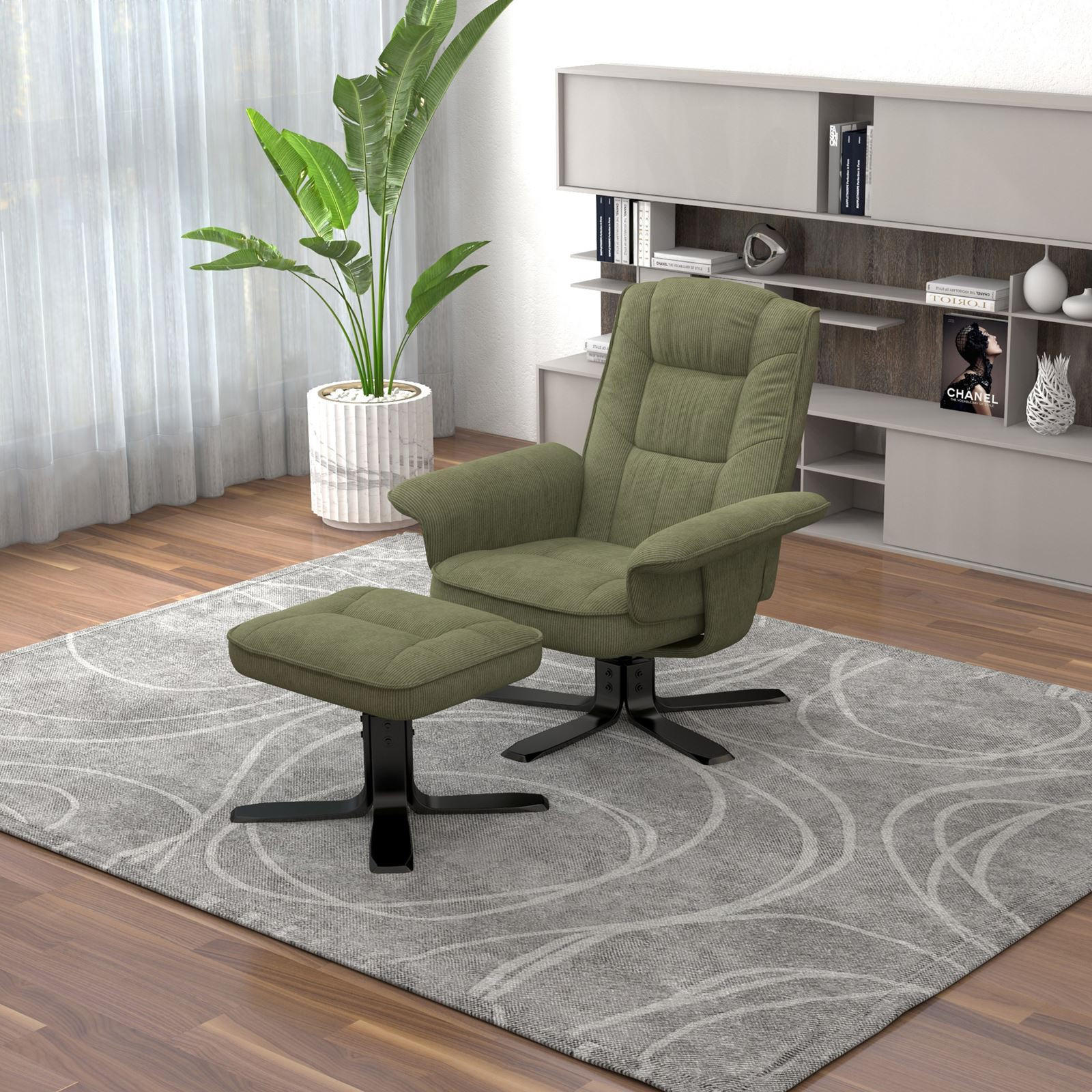 RELAXSESSEL CHARLY - Schwarz/Grün, Textil (76/87/61cm) - IDIMEX