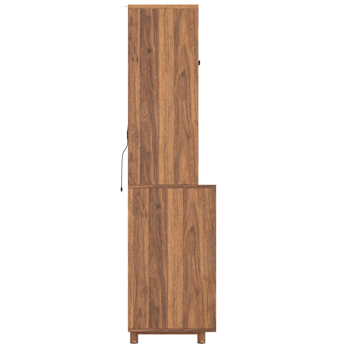 BUFFET 140x40x185cm LED Snackablage Walnuss - Braun, Glas (140/185/40cm) - FLIEKS