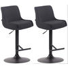 BARHOCKER 2er Set Stoff schwarz - Schwarz, Textil/Metall (43/90/50cm) - CLP