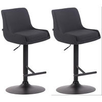 BARHOCKER 2er Set Stoff schwarz - Schwarz, Textil/Metall (43/90/50cm) - CLP