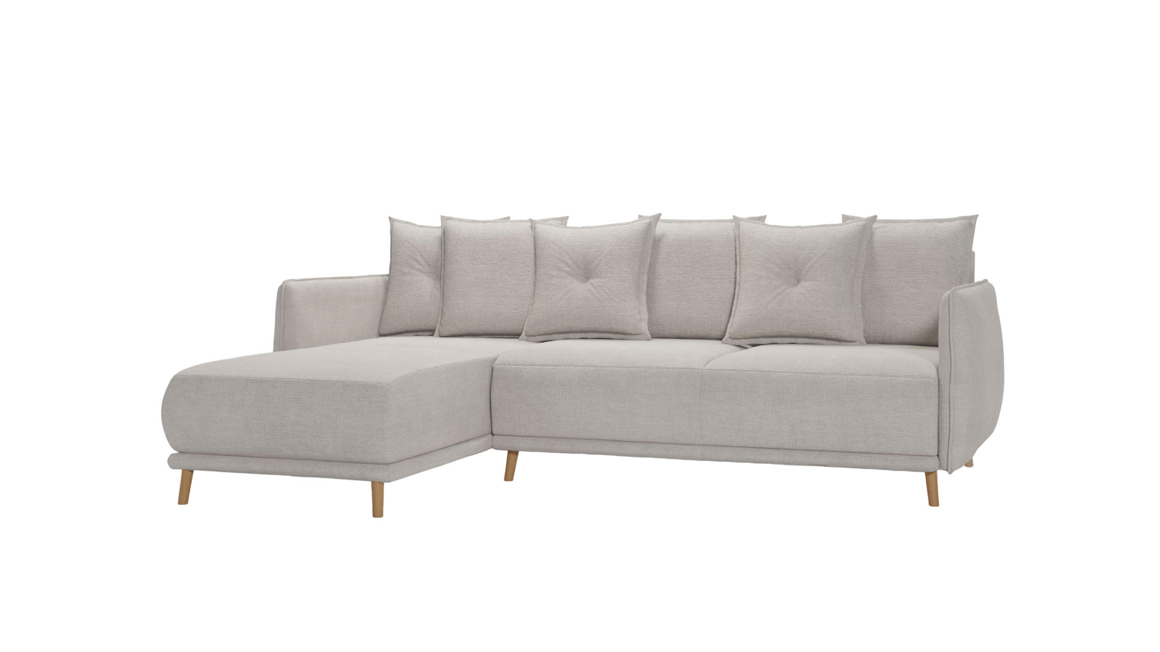 ECKSOFA Chroma Beige Luxusmicrofaser - Ecru/Beige, Holz/Textil (238/170cm) - S-Style Möbel