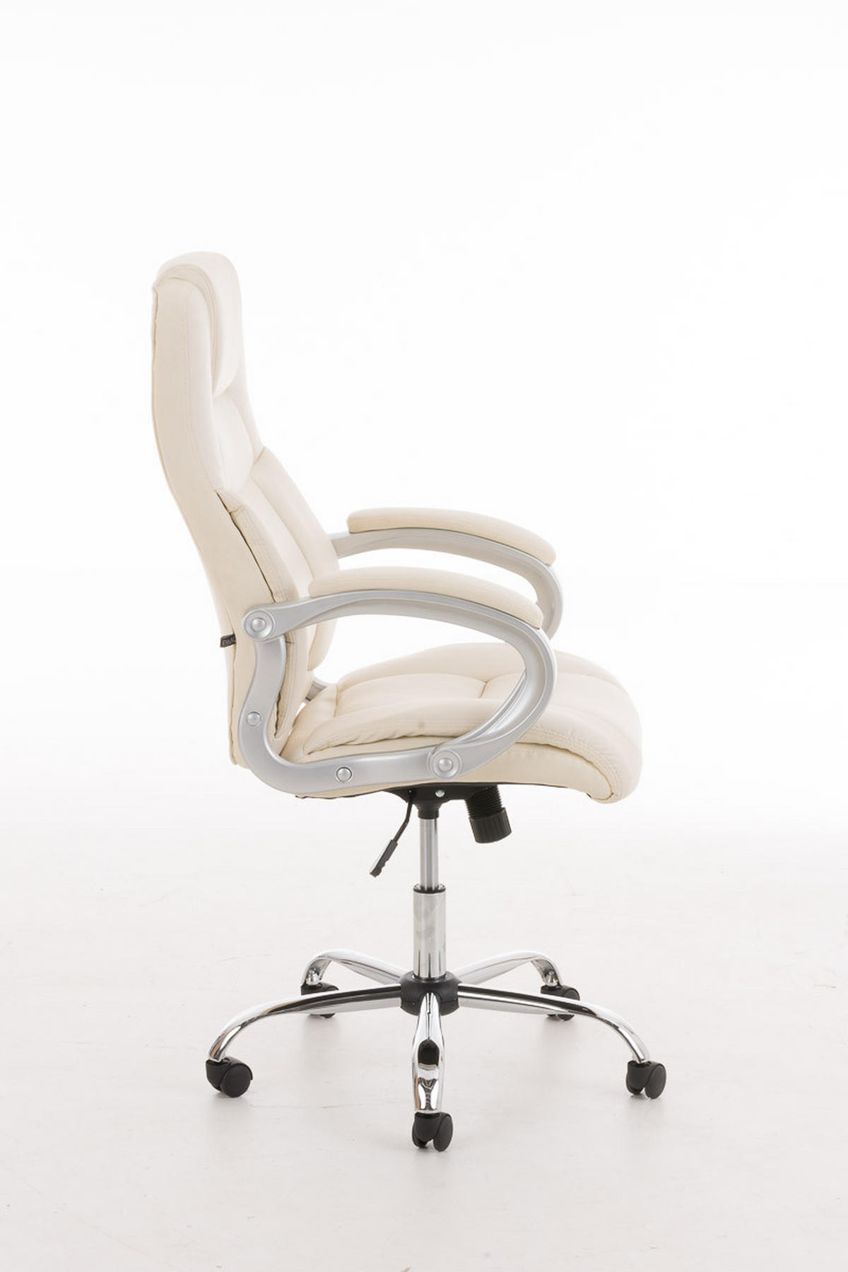 CHEFSESSEL Lederlook creme - Chromfarben/Creme, Textil/Metall (66/113/70cm) - CLP
