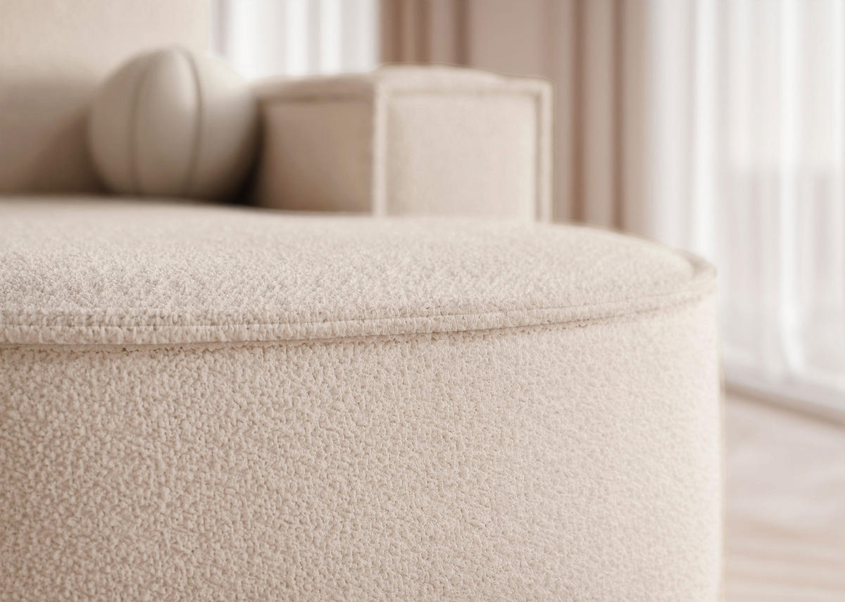 ECKSOFA SOFIA mit Schlaffunktion und Bettkasten Creme - Creme, Holzwerkstoff/Kunststoff (277/157cm) - Idohome