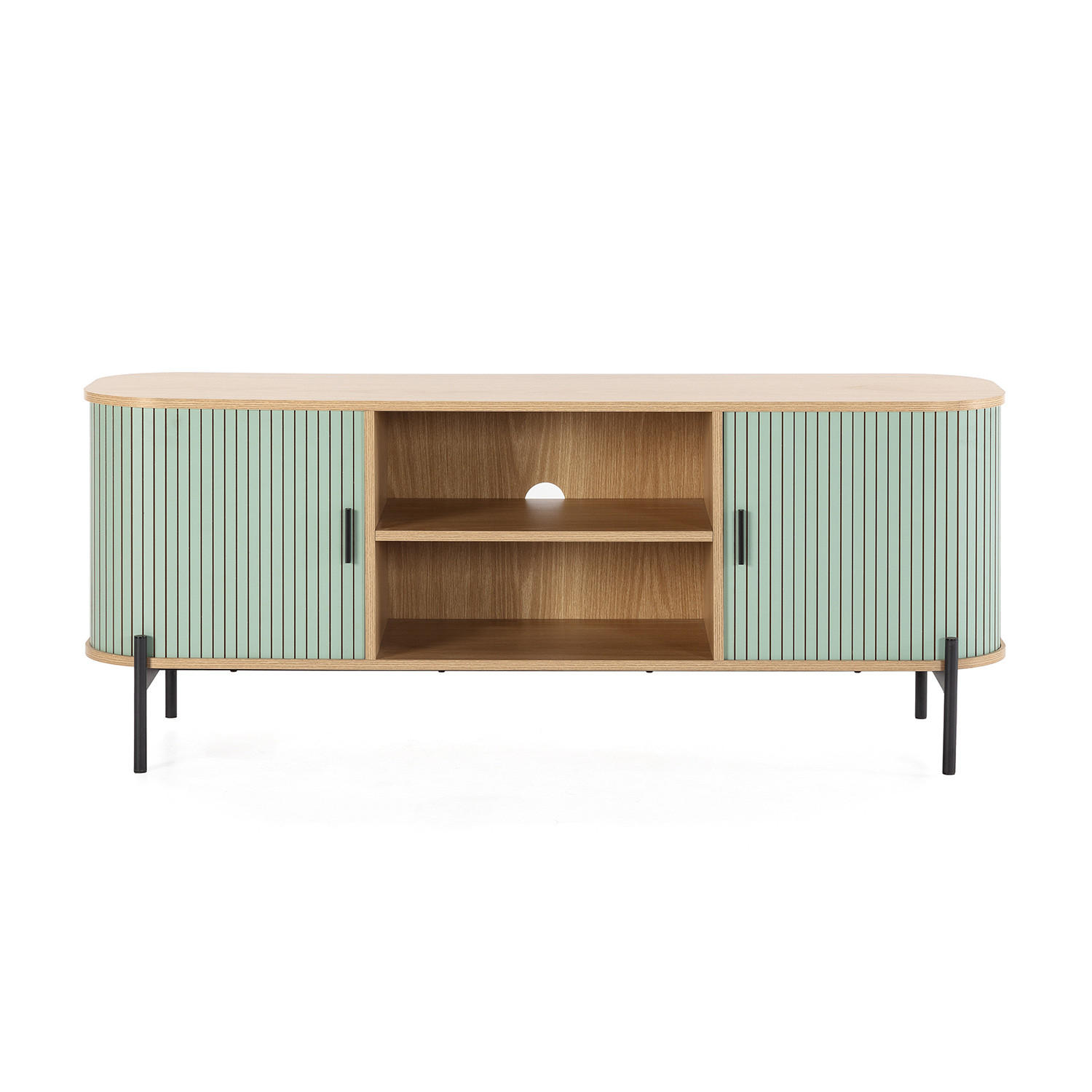 TV-ELEMENT Mónaco 2 türen blaue Farbe - Blau, Holzwerkstoff (140/55/40cm) - VS Venta-stock